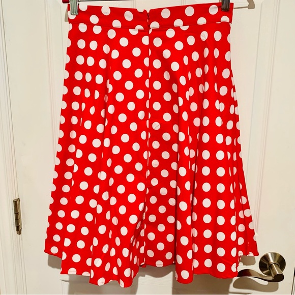 Retro Circle Skirt Red White Polka Dot Disney-Bound Minnie Mouse Med NWOT - Picture 2 of 12